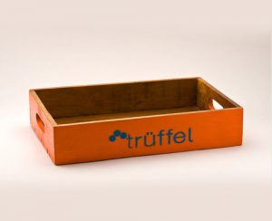 Holz Tablett Orange