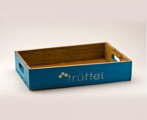 Holz Tablett in Blau