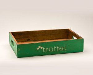 Holz Tablett in Grün