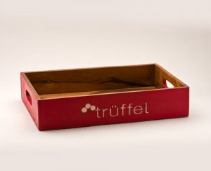 Holz Tablett in Rot